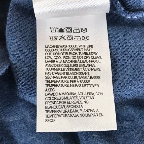 Lucky Brand Floral Scoop Neck Tee Women's Large Blue Stretch Knit Casual Summer - Picture 10 of 11